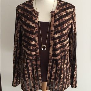 TRAVELER'S COLLECTION by Chico's sz 3 stripe jacket